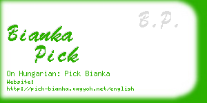 bianka pick business card